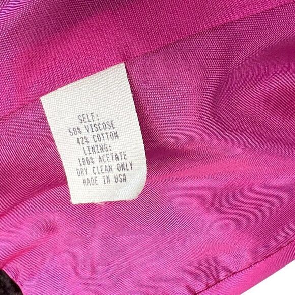 Nanette Lepore Chocolate Brown Crushed Velvet Cropped Evening Jacket Pink Bow 2 - Picture 8 of 14